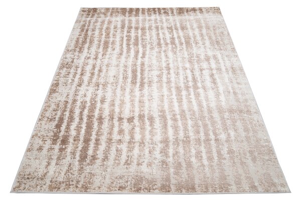 Makro Abra Moderní kusový koberec PORTLAND D156E Proužky hnědý bílý Rozměr: 80x150 cm