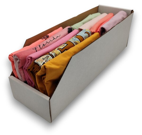 KARTON PAK Úložné boxy na oblečení, organizéry do skříně BÍLÝ KARTON 15 x 47 cm
