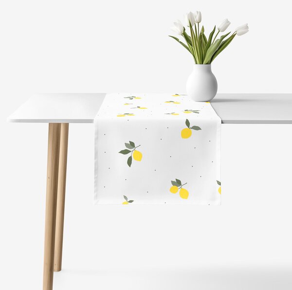 Goldea běhoun na stůl 100% bavlněné plátno - citrony 35x140 cm