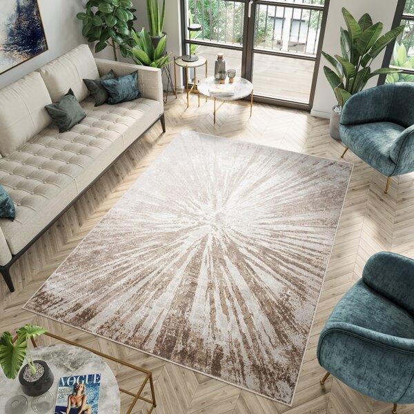 Makro Abra Moderní kusový koberec PORTLAND D149E hnědý bílý Rozměr: 120x170 cm