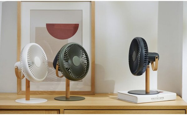 Krémová stolní lampa s ventilátorem na dálkové ovládání (výška 26 cm) Beyond – Gingko