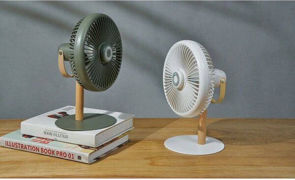 Krémová stolní lampa s ventilátorem na dálkové ovládání (výška 26 cm) Beyond – Gingko