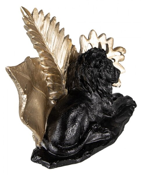 Dekorace Socha Lva Černá 23x13x16 cm – 23x13x16 cm