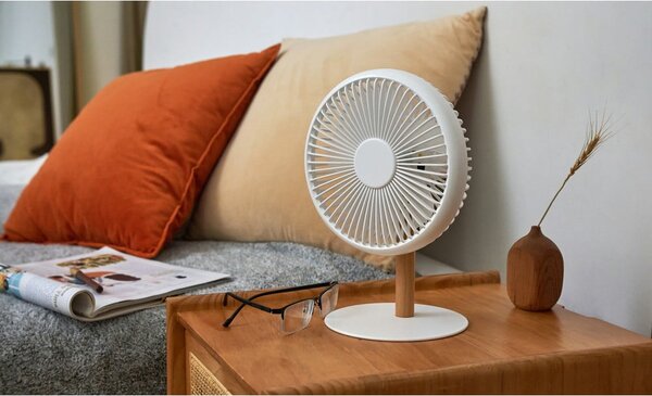 Krémová stolní lampa s ventilátorem na dálkové ovládání (výška 26 cm) Beyond – Gingko