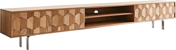 DELIFE TV stolek Fevo 240 cm akácie přírodní 4 dvířka L-noha