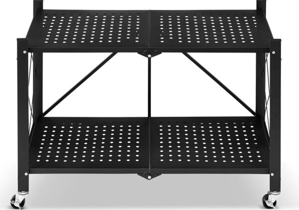 Kovový regál 70x35x50 cm 2 police lakovaný mobilní HIGHER CJ01-02