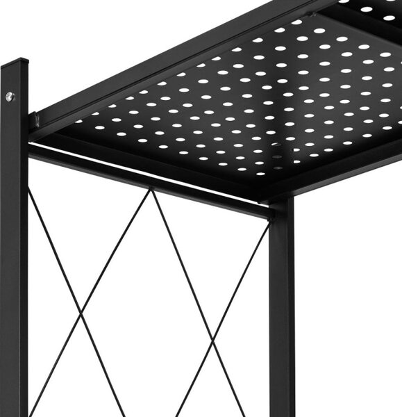 Kovový regál 70x35x50 cm 2 police lakovaný mobilní HIGHER CJ01-02