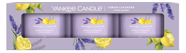 Yankee Candle sada 3 votivních svíček ve skle Lemon Lavender