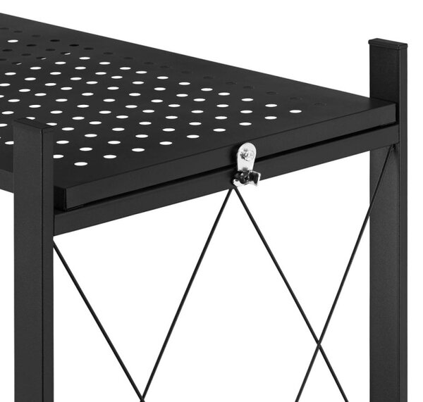 Kovový regál 70x35x50 cm 2 police lakovaný mobilní HIGHER CJ01-02