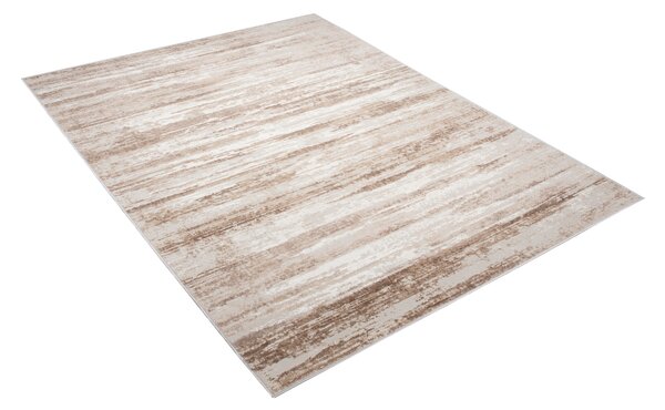 Makro Abra Moderní kusový koberec PORTLAND D158E Abstraktní hnědý bílý Rozměr: 60x300 cm