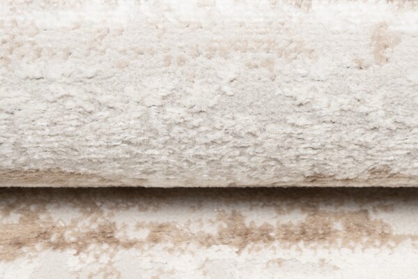 Makro Abra Moderní kusový koberec PORTLAND D158E Abstraktní hnědý bílý Rozměr: 60x300 cm