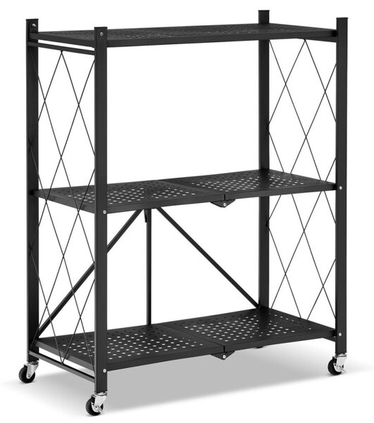 Kovový regál 70x35x87 cm 3 police lakovaný mobilní HIGHER CJ01-03