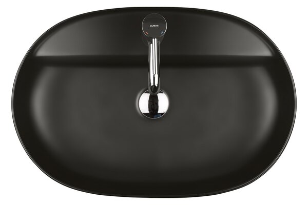 Oltens Hamnes umyvadlo 62x42 cm oválné na pult černá matný 41314300