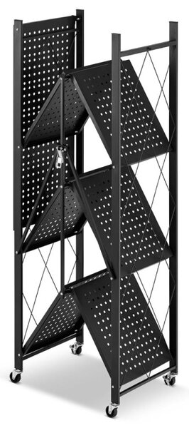 Kovový regál 70x35x87 cm 3 police lakovaný mobilní HIGHER CJ01-03