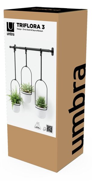 Plastové obaly na květináče v sadě 3 ks na bylinky/závěsné ø 7,5 cm Triflora – Umbra