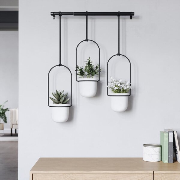 Plastové obaly na květináče v sadě 3 ks na bylinky/závěsné ø 7,5 cm Triflora – Umbra