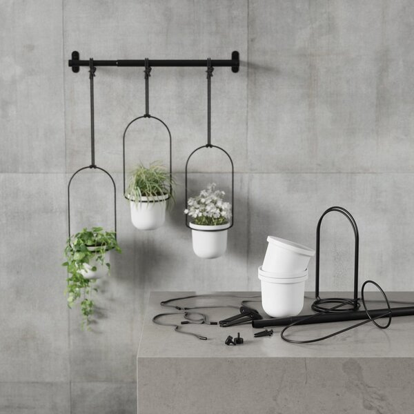 Plastové obaly na květináče v sadě 3 ks na bylinky/závěsné ø 7,5 cm Triflora – Umbra