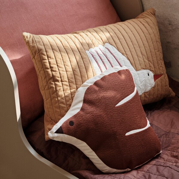 FERM LIVING Polštář Swif Bird, Baked Clay