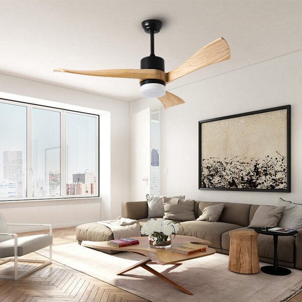 Immax NEO LITE SOFISTICADO Smart LED stropní svítidlo s ventilátorem Tuya WiFi černé/dřevo