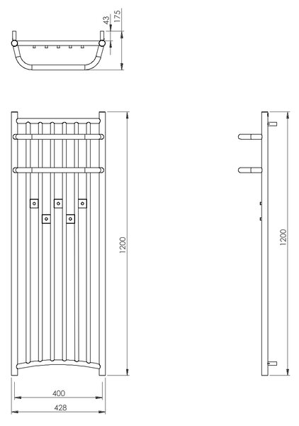 Imers Indeo koupelnový radiátor designově 120x43 cm bílá G00943012002
