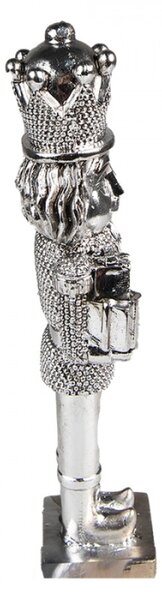 Vánoční dekorace Louskáček Stříbrný 5*4*16 cm – 5x4x16 cm