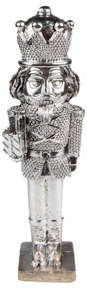Vánoční dekorace Louskáček Stříbrný 5*4*16 cm – 5x4x16 cm