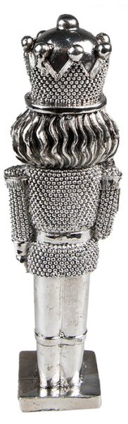 Vánoční dekorace Louskáček Stříbrný 5*4*16 cm – 5x4x16 cm
