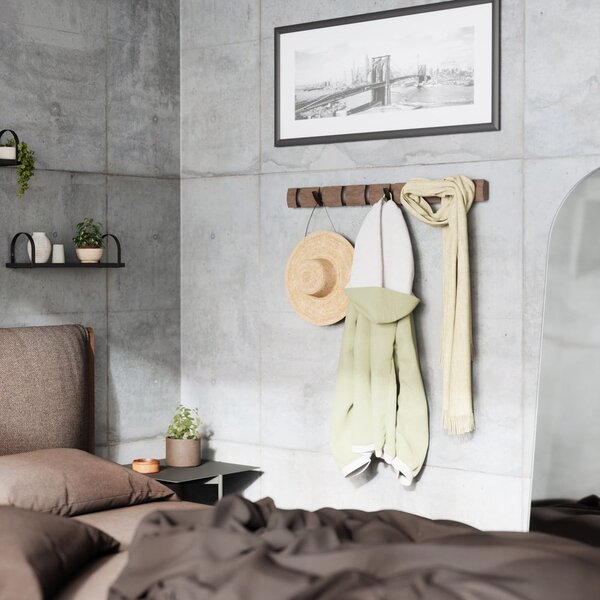 Šedý nástěnný věšák z topolového dřeva Flip – Umbra
