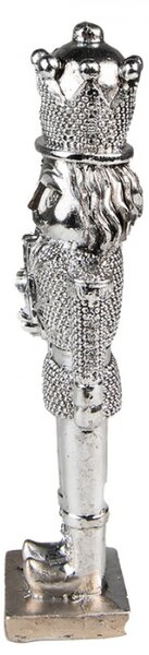 Vánoční dekorace Louskáček Stříbrný 5*4*16 cm – 5x4x16 cm