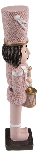 Vánoční dekorace socha Louskáček v růžovém obleku – 5x4x16 cm