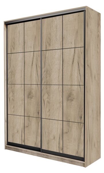 Skříň 2D Loft 1200x2400x600, 2 DTD Lines BL, Dub kraft šedý