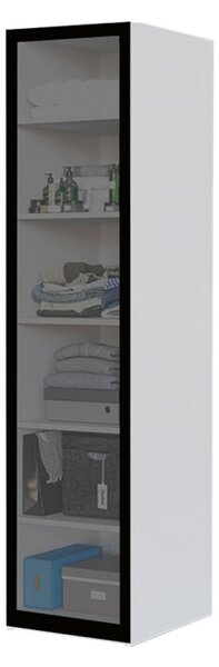 Regál 1D 50 vitrína grafit BL, korpus bílý