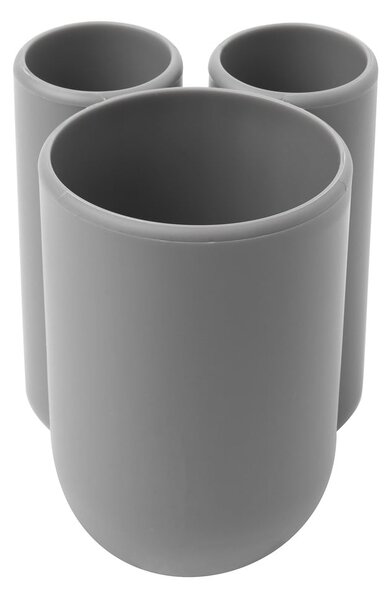 Šedý plastový kelímek na zubní kartáčky Touch – Umbra