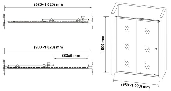 Hagser Ava sprchové dveře 100 cm posuvné chrom lesk/průhledné sklo HGR10000021
