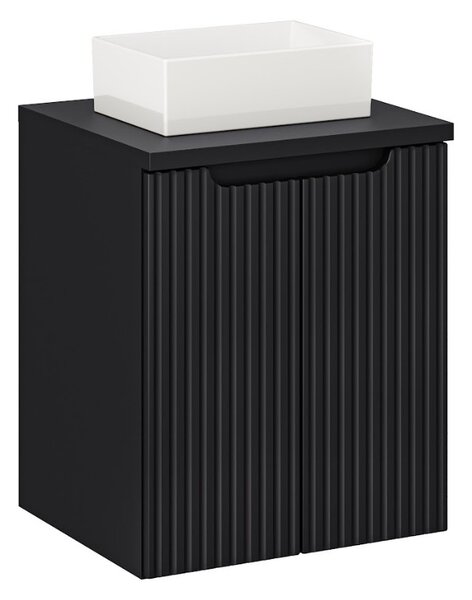 Koupelnová skříňka s umyvadlem a deskou NOVA Black DU50/4 | 50 cm