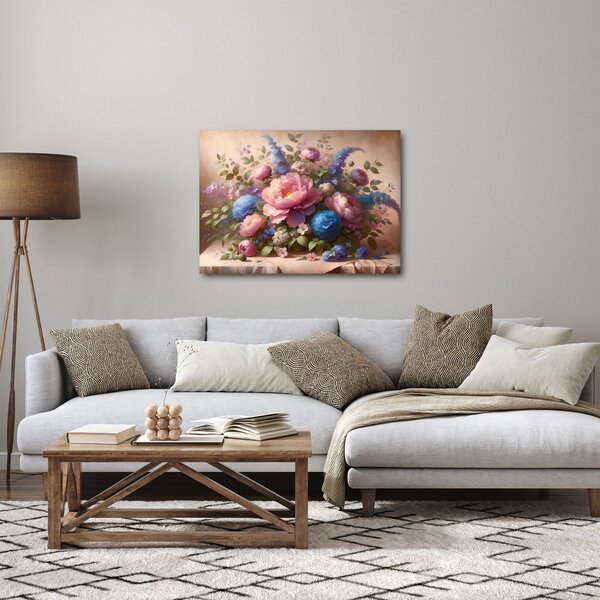 Obraz - Stůl plný květů (70x50 cm)