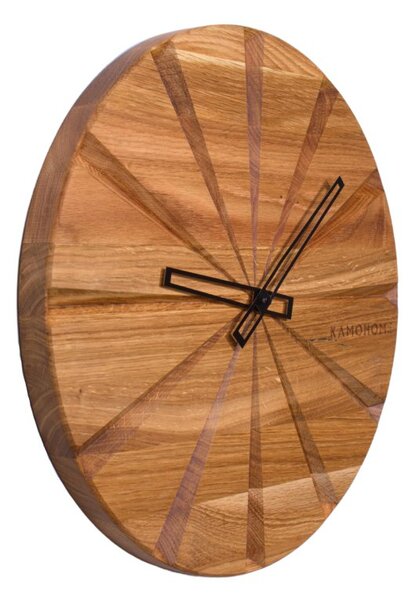 Kamohome Dřevěné nástěnné hodiny s tichým chodem ANDROMEDA Průměr hodin: 40 cm, Materiál: Buk