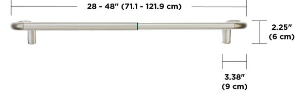 Ocelová roztažitelná garnýž 71 - 122 cm Twilight – Umbra