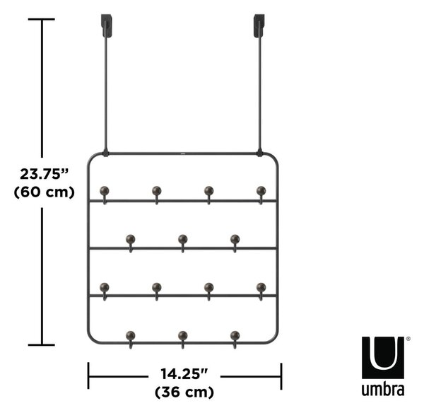 Černý přírodní kovový věšák na dveře 36 cm Estique – Umbra