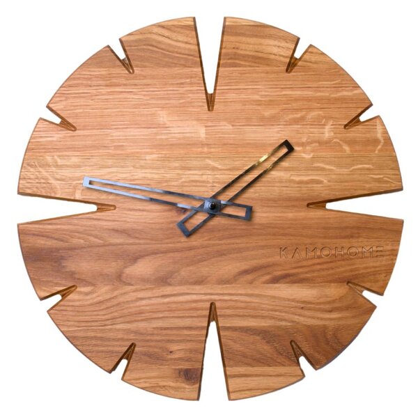 Kamohome Dřevěné nástěnné hodiny APUS Průměr hodin: 30 cm, Materiál: Ořech evropský