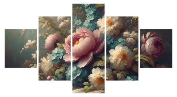 Obraz - Zátiší s květinami - malba (125x70 cm)