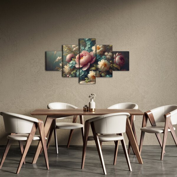 Obraz - Zátiší s květinami - malba (125x70 cm)