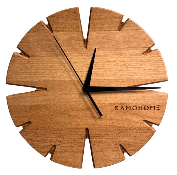 Kamohome Dřevěné nástěnné hodiny APUS Průměr hodin: 30 cm, Materiál: Ořech evropský