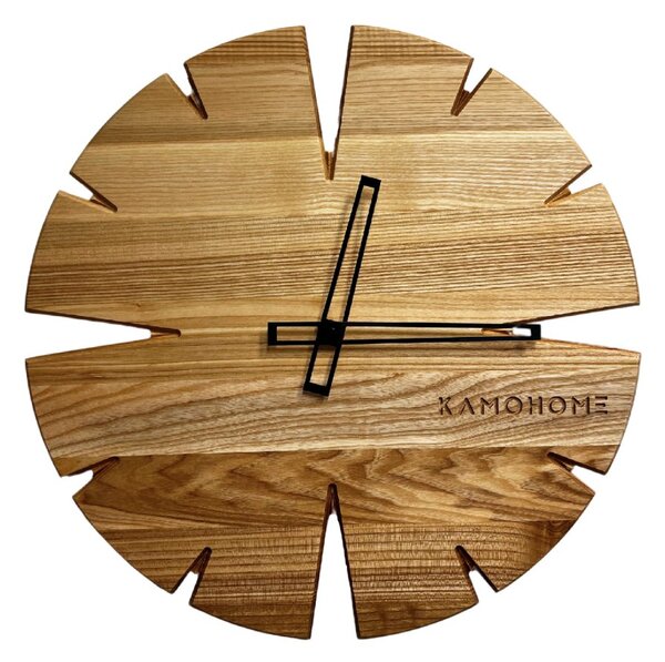 Kamohome Dřevěné nástěnné hodiny APUS Průměr hodin: 30 cm, Materiál: Ořech evropský