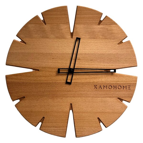 Kamohome Dřevěné nástěnné hodiny APUS Průměr hodin: 30 cm, Materiál: Ořech evropský