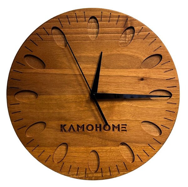 Kamohome Dřevěné nástěnné hodiny URSA Průměr hodin: 30 cm, Materiál: Jasan