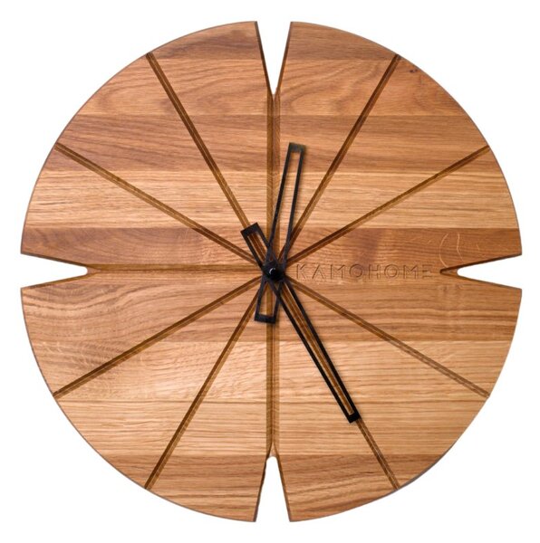 Kamohome Dřevěné nástěnné hodiny CORVUS Průměr hodin: 40 cm, Materiál: Jasan