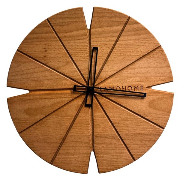 Kamohome Dřevěné nástěnné hodiny CORVUS Průměr hodin: 40 cm, Materiál: Jasan
