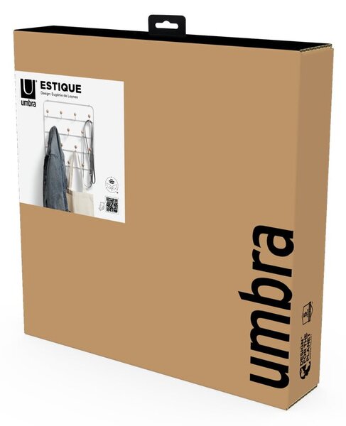 Bílý přírodní kovový věšák na dveře 36 cm Estique – Umbra
