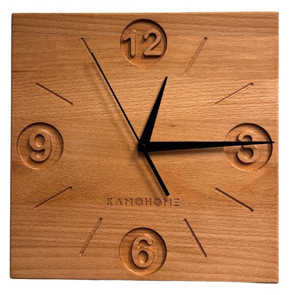 Kamohome Dřevěné nástěnné hodiny PYXIS Velikost: 28x28 cm, Materiál: Ořech evropský